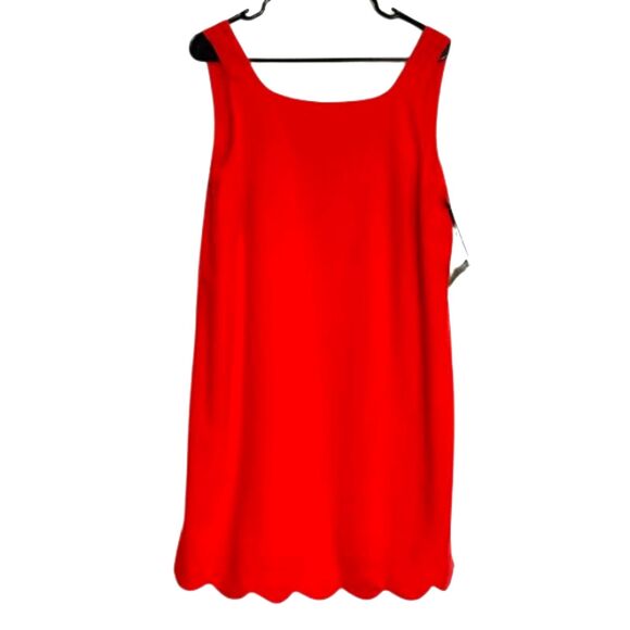 Kate Spade for Target Vibrant Red Scalloped Linen Dress Womens S Oversized NWT - Picture 2 of 13